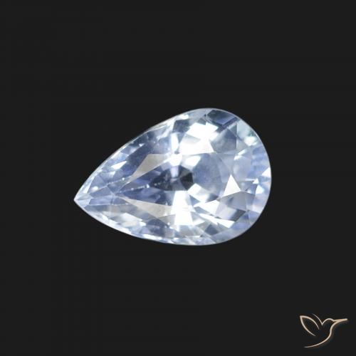1.29ct Naturale Bianco bluastro Zaffiro, Forma a pera, VS