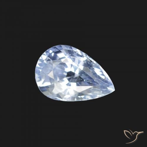 Zaffiro Bianco bluastro naturale da 1.29 ct, Forma a pera, VS