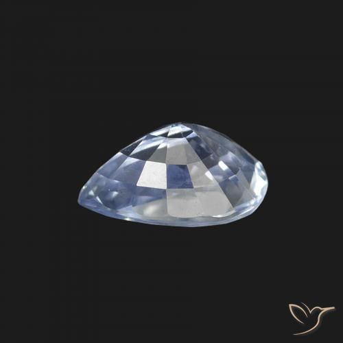 Zaffiro Bianco bluastro naturale da 1.29 ct, Forma a pera, VS