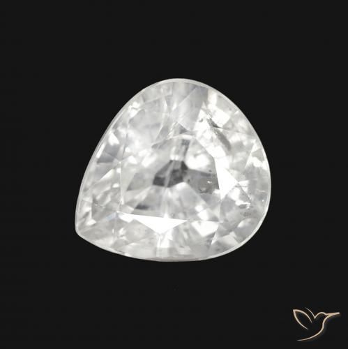 2.63ct Naturale Bianco Zaffiro, Forma a pera, VS