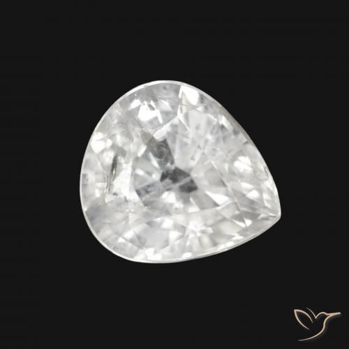 Zaffiro Bianco naturale da 2.63 ct, Forma a pera, VS