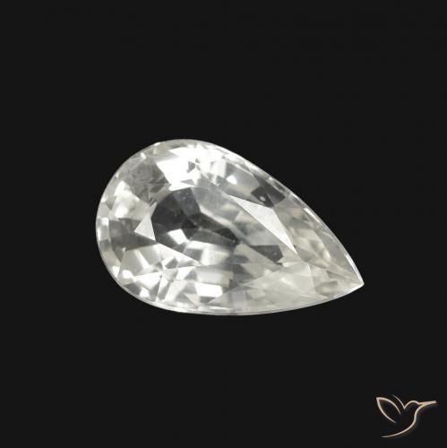 Zaffiro Bianco naturale da 1.32 ct, Forma a pera, VVS-VS