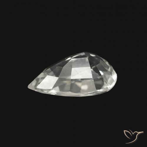 Zaffiro Bianco naturale da 1.32 ct, Forma a pera, VVS-VS