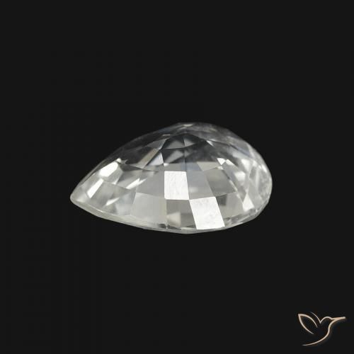 Zaffiro Bianco naturale da 1.25 ct, Forma a pera, VVS-VS