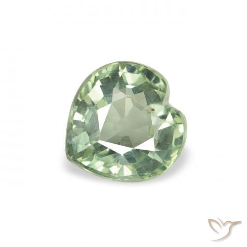 Zaffiro Verde muschio naturale da 0.68 ct, Cuore, VS