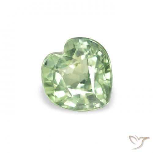Zaffiro Verde foresta chiaro naturale da 0.69 ct, Cuore, VS