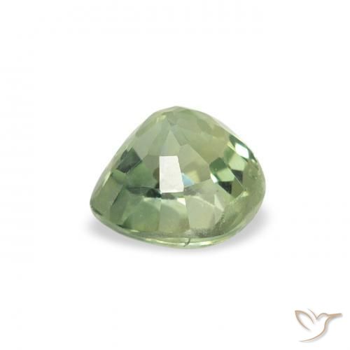 Zaffiro Verde foresta chiaro naturale da 0.69 ct, Cuore, VS