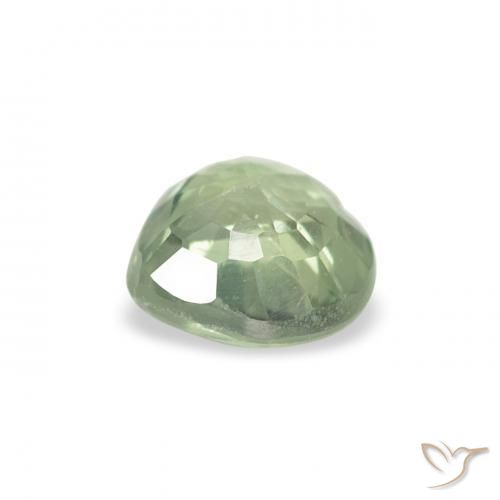 Zaffiro Verde molto chiaro naturale da 0.64 ct, Cuore, VS