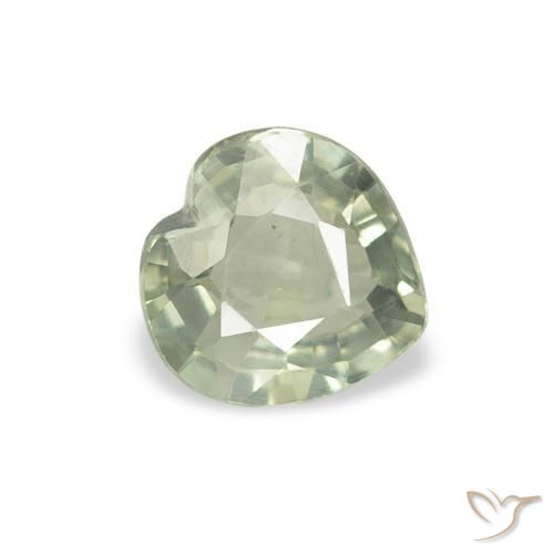Zaffiro Verde chiaro naturale da 0.61 ct, Cuore, VS