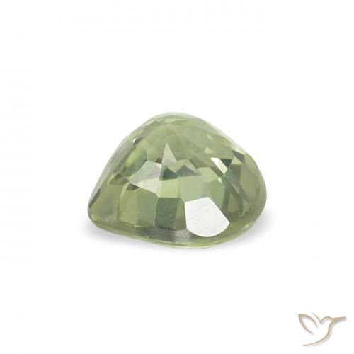 Zaffiro Verde molto chiaro naturale da 0.64 ct, Cuore, VS