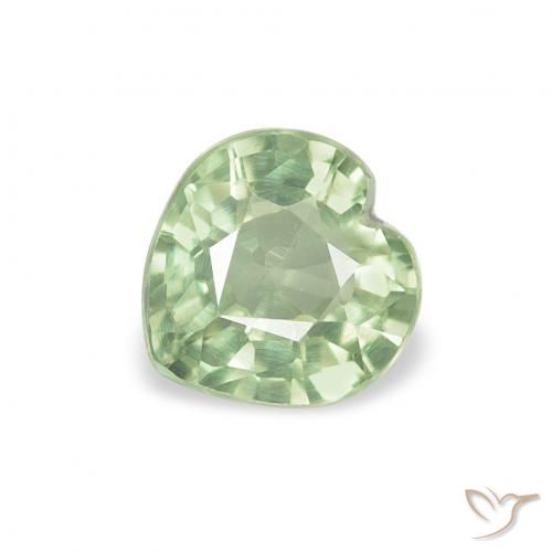 0.71ct Naturale Verde chiaro Zaffiro, Cuore, VVS-VS