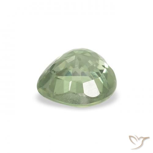 Zaffiro Verde chiaro naturale da 0.71 ct, Cuore, VVS-VS