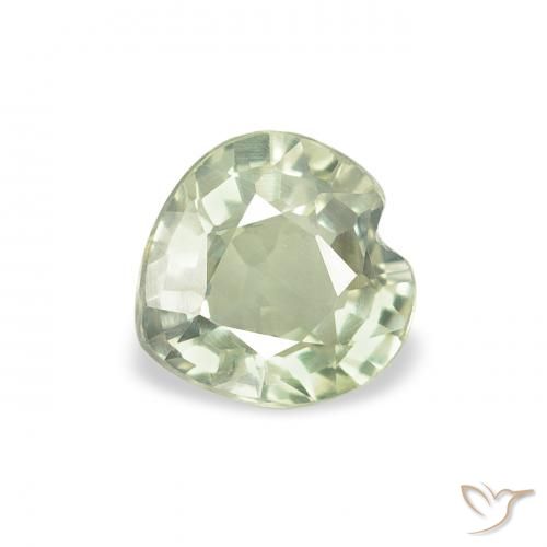 0.65ct Naturale Verde chiaro Zaffiro, Cuore, VVS-VS