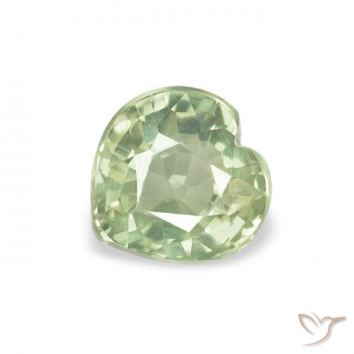 0.76ct Naturale Verde salvia molto chiaro Zaffiro, Cuore, VVS-VS