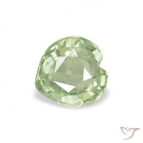 0.65ct Naturale Verde salvia molto chiaro Zaffiro, Cuore, VVS-VS
