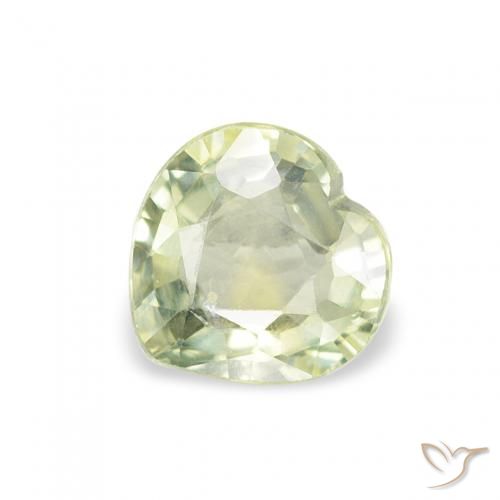 0.65ct Naturale Verde oliva Zaffiro, Cuore, VS