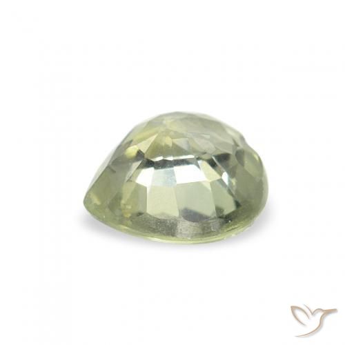 Zaffiro Verde oliva naturale da 0.65 ct, Cuore, VS