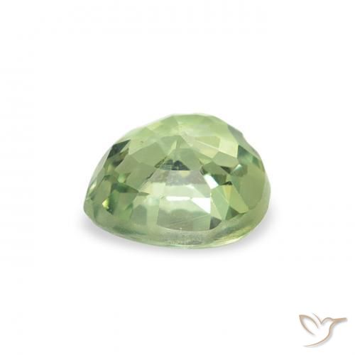 Zaffiro Verde molto chiaro naturale da 0.73 ct, Cuore, VS
