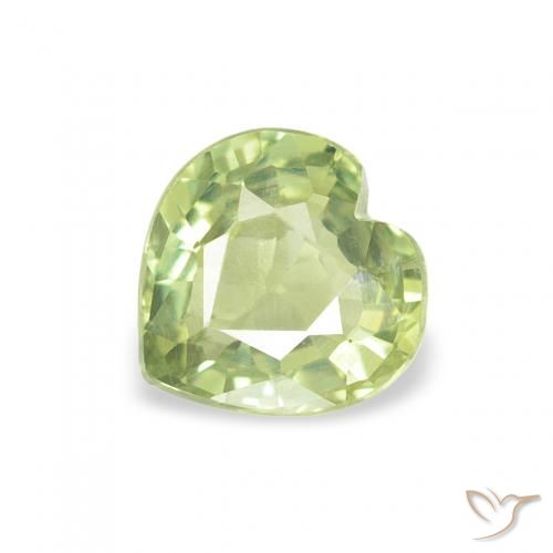 0.69ct Naturale Verde chiaro Zaffiro, Cuore, VS