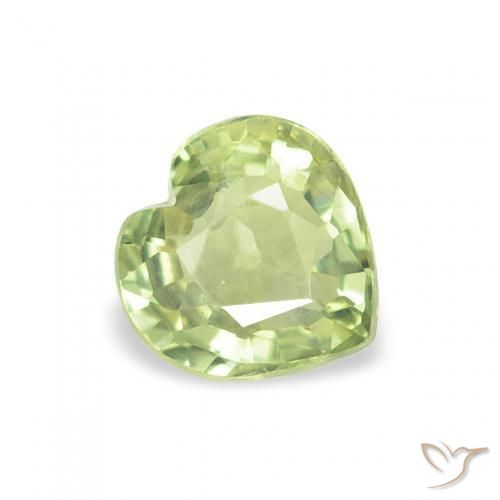 Zaffiro Verde chiaro naturale da 0.69 ct, Cuore, VS