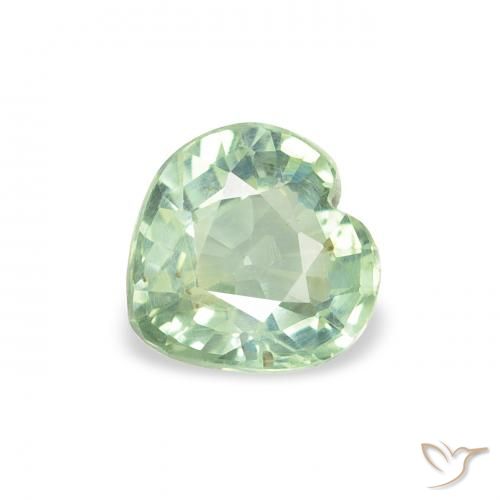 0.70ct Naturale Verde chiaro Zaffiro, Cuore, VS