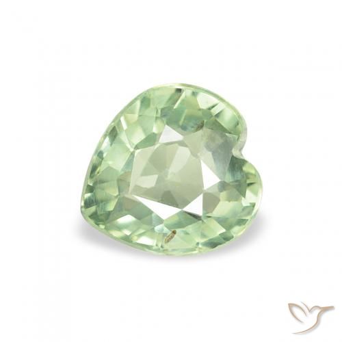 0.67ct Naturale Verde Salvia Chiaro Zaffiro, Cuore, VS