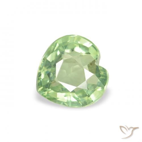 0.66ct Naturale Verde chiaro Zaffiro, Cuore, VS