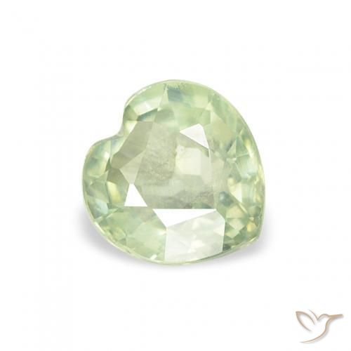 0.69ct Naturale Verde molto chiaro Zaffiro, Cuore, VS