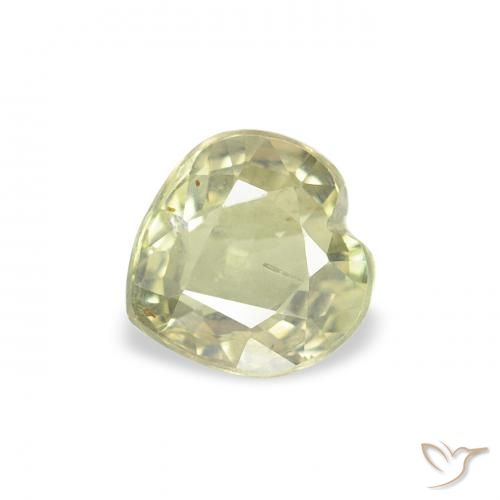 0.60ct Verde giallastro Zaffiro, Cuore, VS