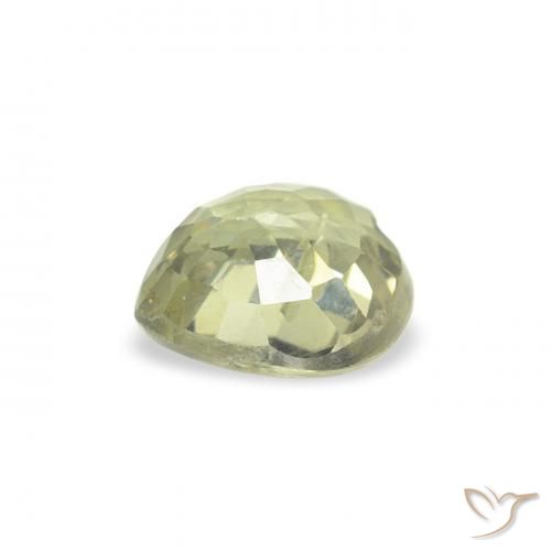 Zaffiro Verde giallastro naturale da 0.60 ct, Cuore, VS