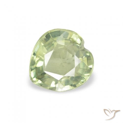0.62ct Naturale Verde giallastro Zaffiro, Cuore, VS