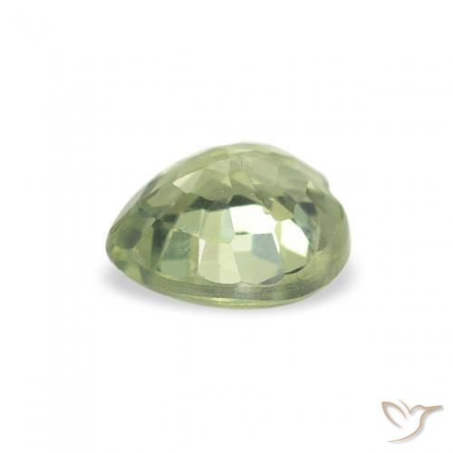 Zaffiro Verde giallastro naturale da 0.62 ct, Cuore, VS