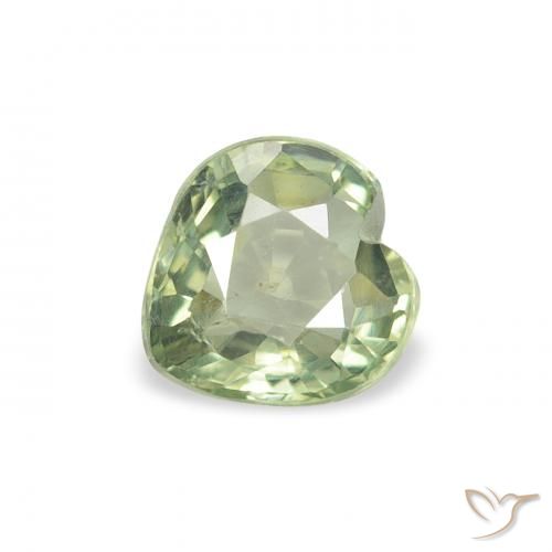 0.64ct Naturale Verde foresta chiaro Zaffiro, Cuore, VS