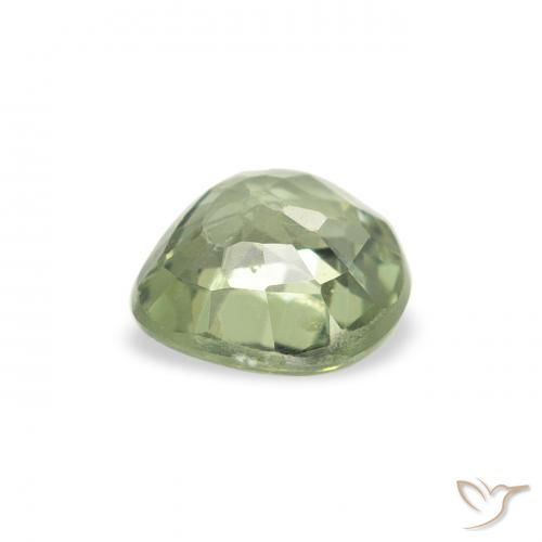 Zaffiro Verde foresta chiaro naturale da 0.64 ct, Cuore, VS