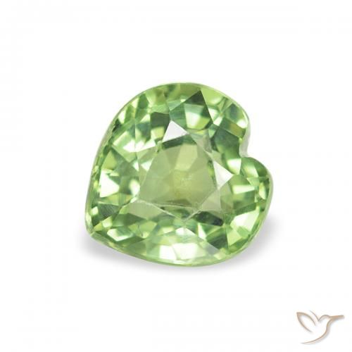 0.64ct Naturale Verde caldo Zaffiro, Cuore, VS