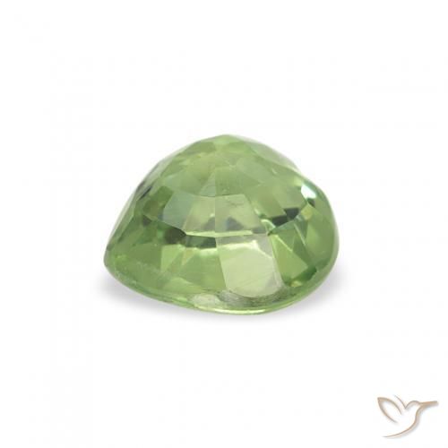Zaffiro Verde caldo naturale da 0.64 ct, Cuore, VS