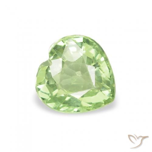 Zaffiro Verde caldo naturale da 0.71 ct, Cuore, VS