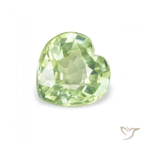 0.67ct Naturale Verde medio Zaffiro, Cuore, VS