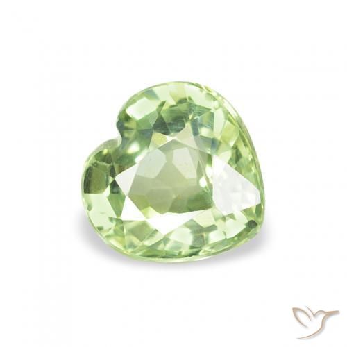 Zaffiro Verde medio naturale da 0.67 ct, Cuore, VS