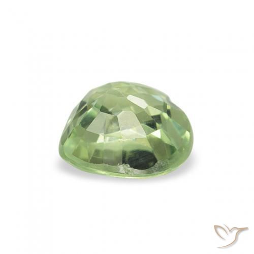 Zaffiro Verde medio naturale da 0.67 ct, Cuore, VS