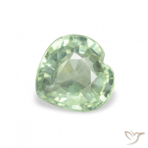 0.67ct Naturale Verde foresta chiaro Zaffiro, Cuore, VS