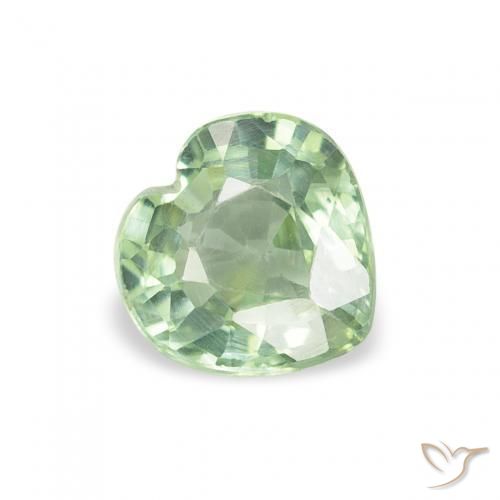 Zaffiro Verde foresta chiaro naturale da 0.67 ct, Cuore, VS