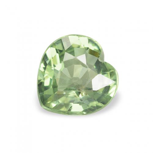 Zaffiro Verde caldo naturale da 0.67 ct, Cuore, VS