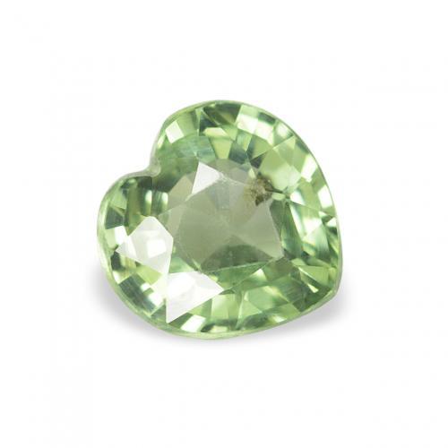 Zaffiro Verde caldo naturale da 0.67 ct, Cuore, VS