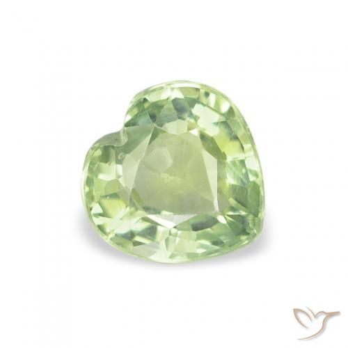 Zaffiro Verde caldo naturale da 0.68 ct, Cuore, VS