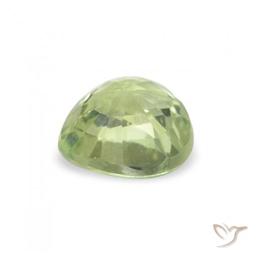 Zaffiro Verde caldo naturale da 0.68 ct, Cuore, VS