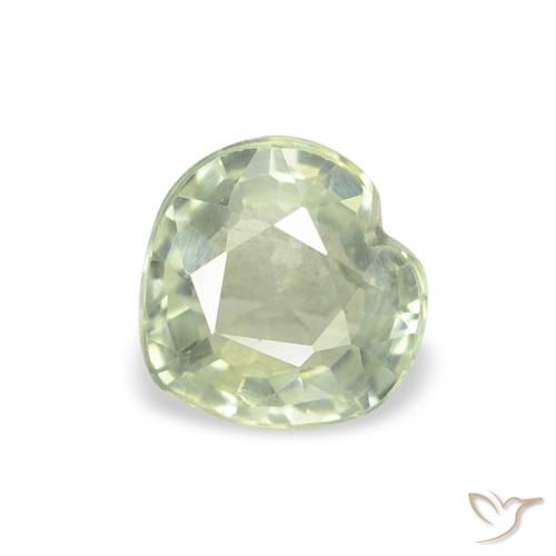 0.62ct Naturale Verde grigiastro Zaffiro, Cuore, VS