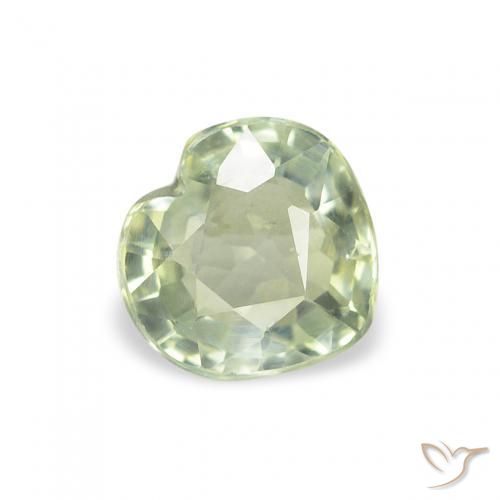 Zaffiro Verde grigiastro naturale da 0.62 ct, Cuore, VS