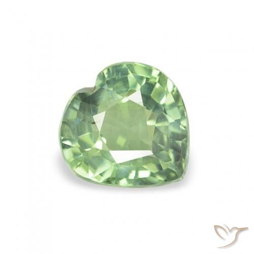 0.62ct Naturale Verde Salvia Chiaro Zaffiro, Cuore, VS