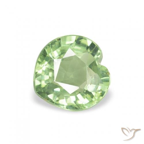 Zaffiro Verde foresta naturale da 0.64 ct, Cuore, VS